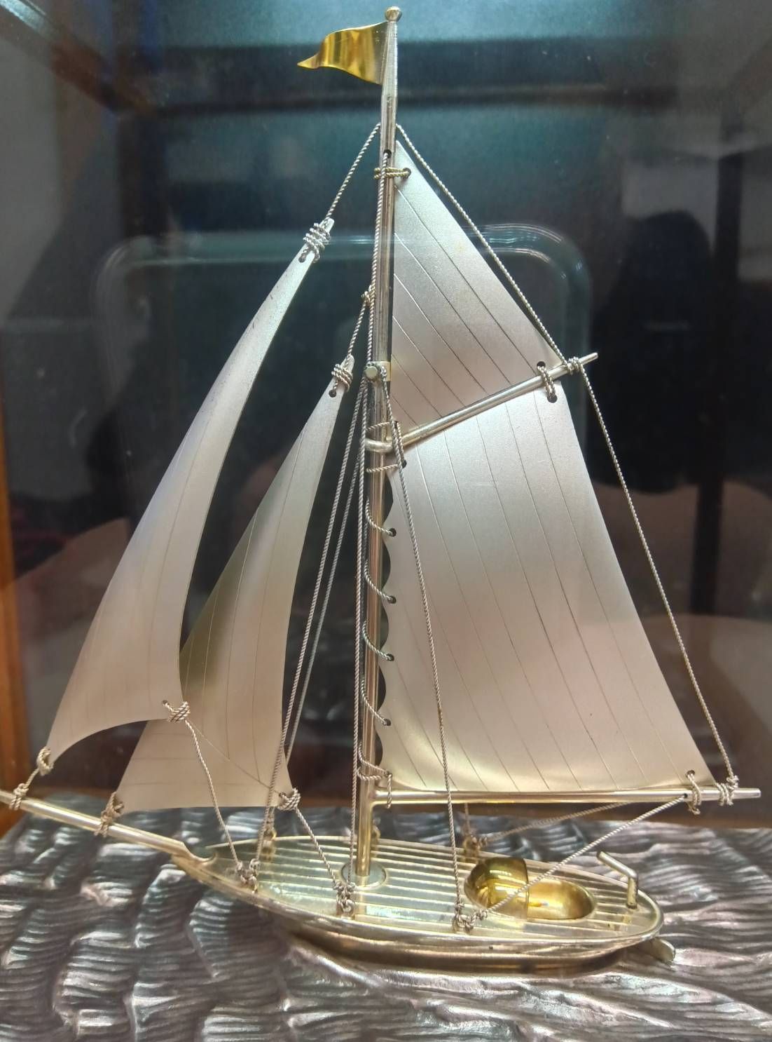 ヨット銀製 TAKEHIKO 武比古 silver985 ヨット 銀製 中古ガラスケース