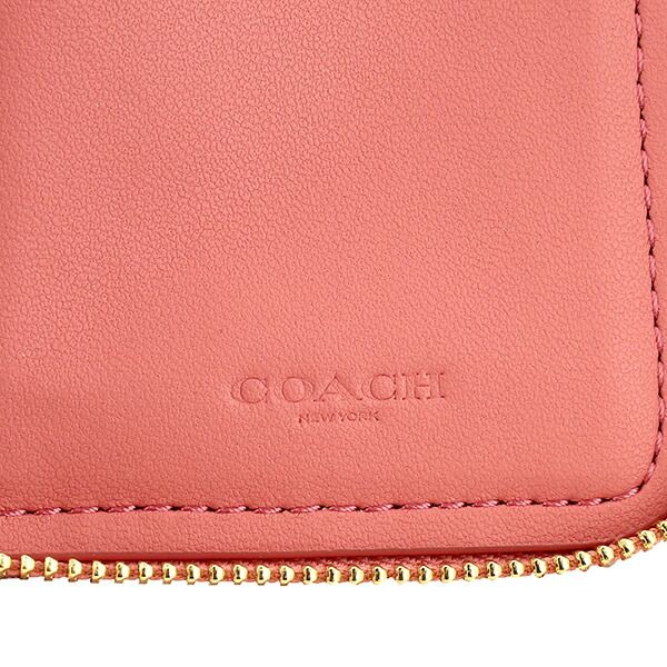 新品 コーチ COACH 2つ折り財布 ロニー スモール ジップ アラウンド ウォレット ピンク ゴールド 新品 コーチ COACH 2つ折り財布 ロニー スモール ジップ アラウンド