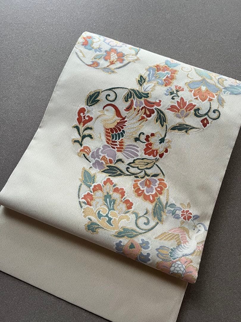 袋帯 金通し 花鳥模様 - メルカリ