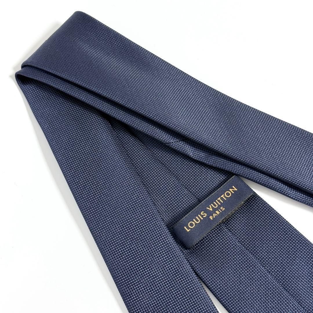 未使用】ルイヴィトン ネクタイ クラヴァット LV ガストン ネイビー