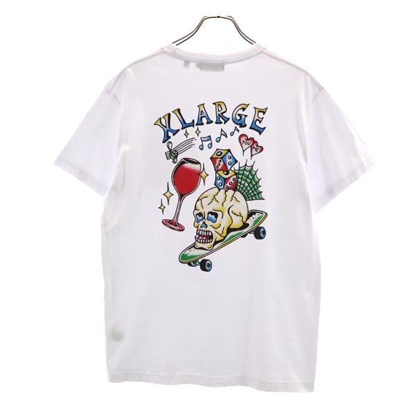 エクストララージ バックロゴプリント 半袖 Tシャツ S ホワイト系 XLARGE 胸ポケット メンズ 【中古】 【230607】 メール便可