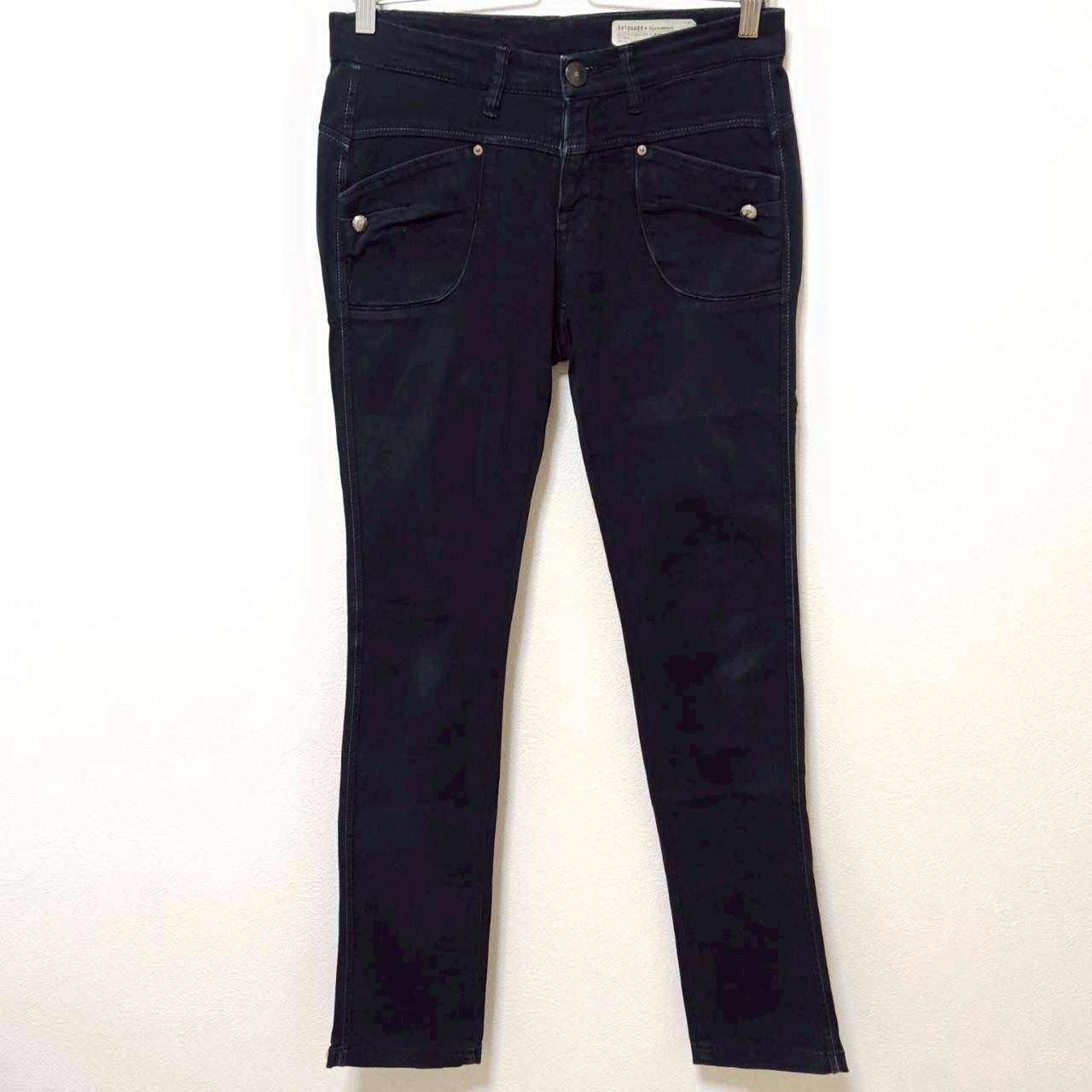 洗練されたカジュアルウェア◎ ANTGAUGE アントゲージ スキニーパンツ ストレッチ 美シルエット 脚長効果 シンプルデザイン モノトーンコーデ コンチョボタン オールシーズン ブラック レディース M M36291ji