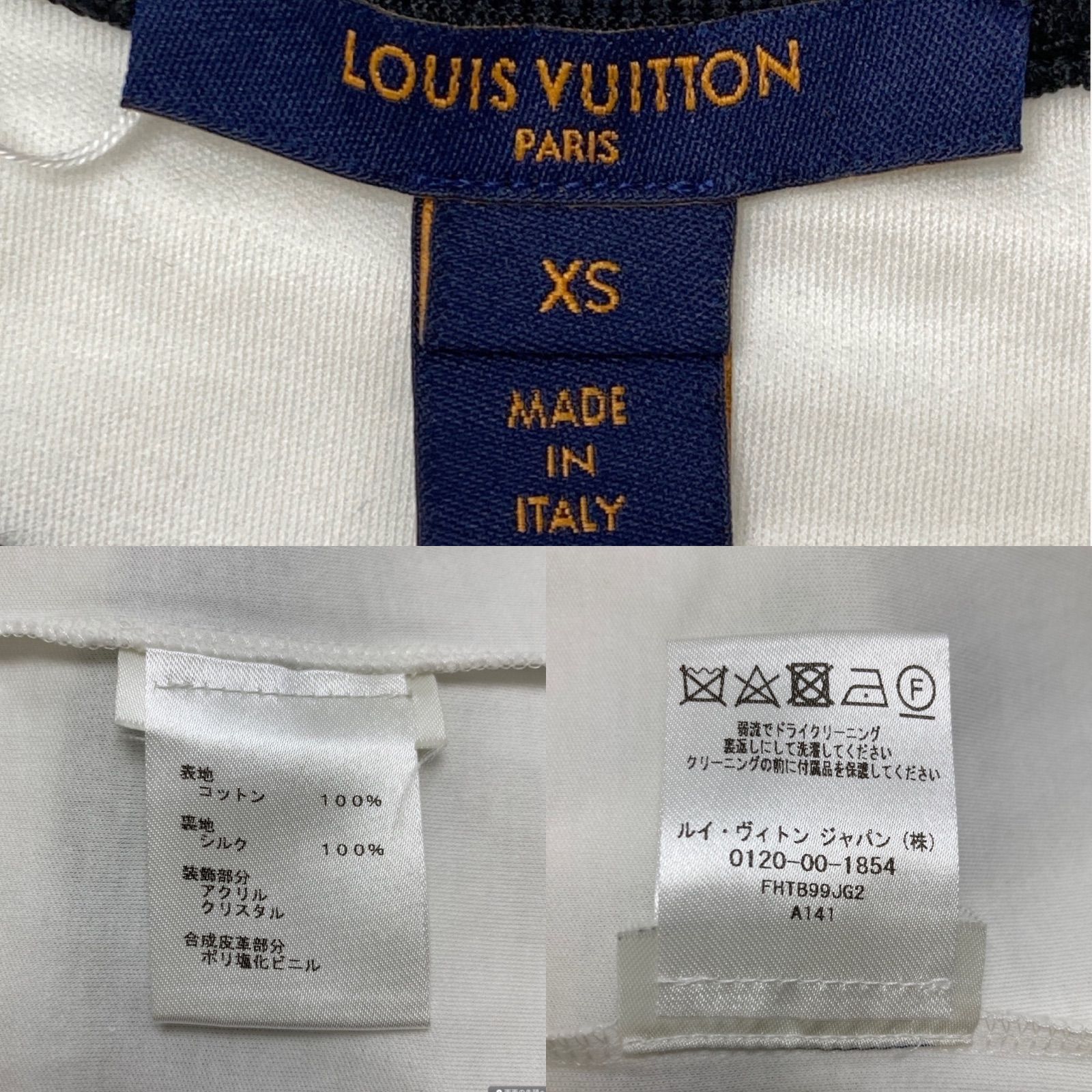 LOUIS VUITTON 】Tシャツ ホワイト ビジュー クリスタル | www