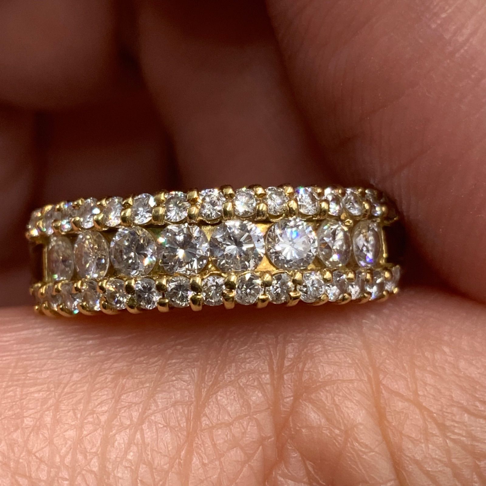 オレフィーチェ ダイヤモンド プラチナリング ハーフエタニティ 7号