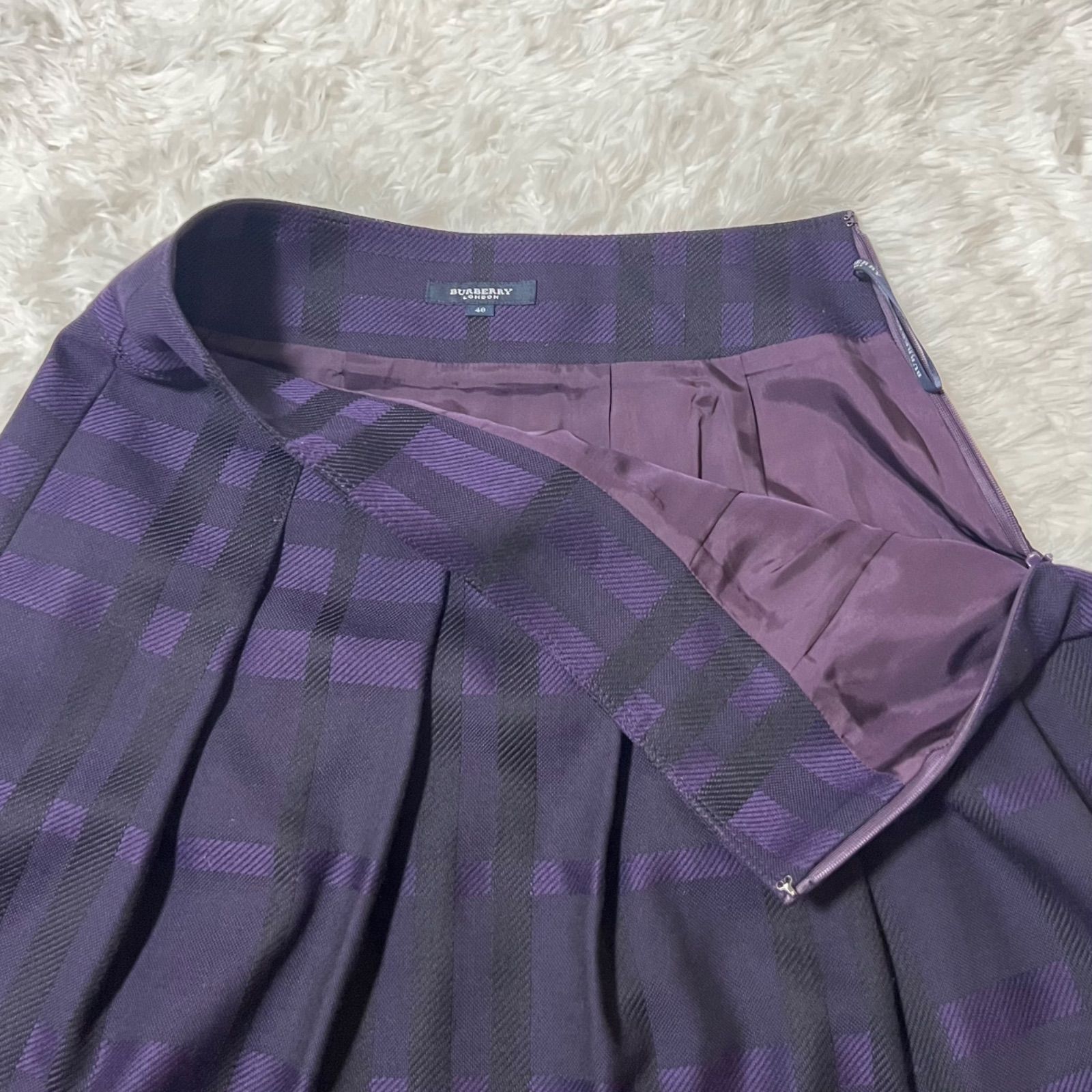 BURBERRY LONDON バーバリー ロンドン プリーツ スカート ウール