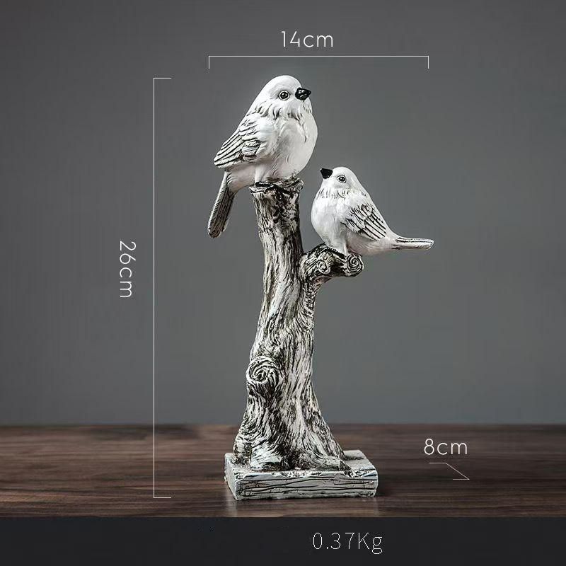 【♥︎】彫刻枝の白い鳥彫刻モデル家の装飾樹脂工芸品の装飾品 ♥︎】彫刻枝の白い鳥彫刻モデル家の装飾樹脂工芸品の装飾