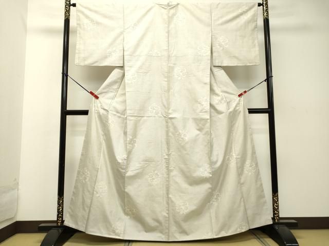 平和屋着物●本場大島紬　白大島　7マルキ　花丸文　正絹　逸品　DAAT1337tw 平和屋着物○本場大島紬 白大島 7マルキ 花丸文 正絹 逸品 DAAT1337tw