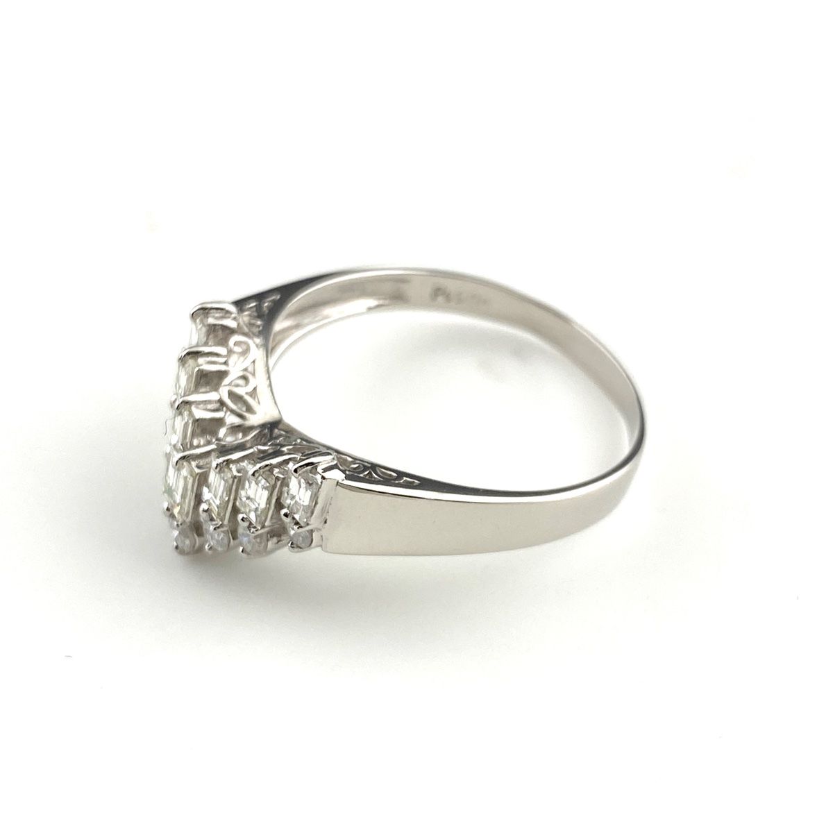 メレダイヤ デザインリング プラチナ 指輪 リング 23号 Pt900 ダイヤモンド メンズ