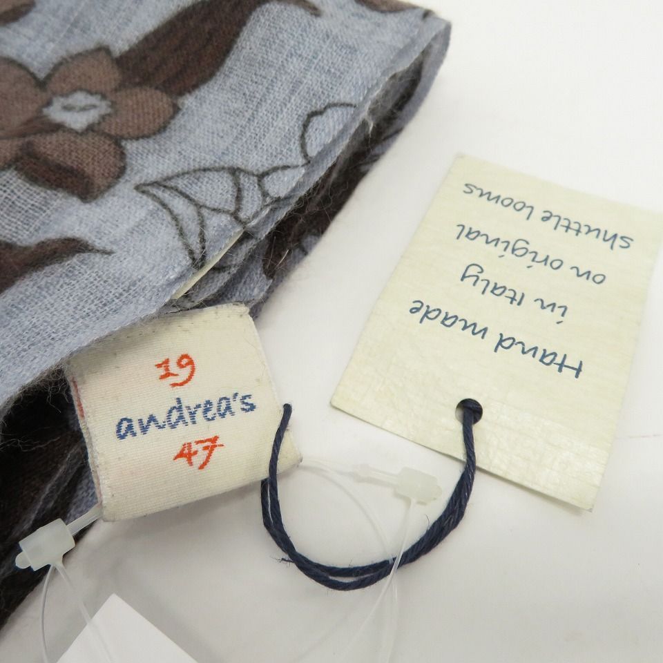 イタリア製 19 andrea's 47 カシミヤ ショール ストール マフラー 花柄