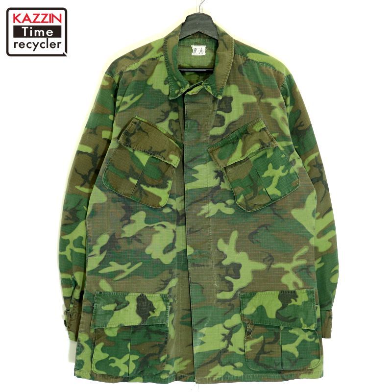 60s U.S.ARMY グリーンリーフカモ ジャングルファティーグ 4th ミリタリージャケット メンズ XLサイズ相当 ビッグサイズ オーバーサイズ