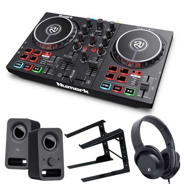Numark DJコントローラー Party Mix 2 + ヘッドホンKHP + PCスタンド +