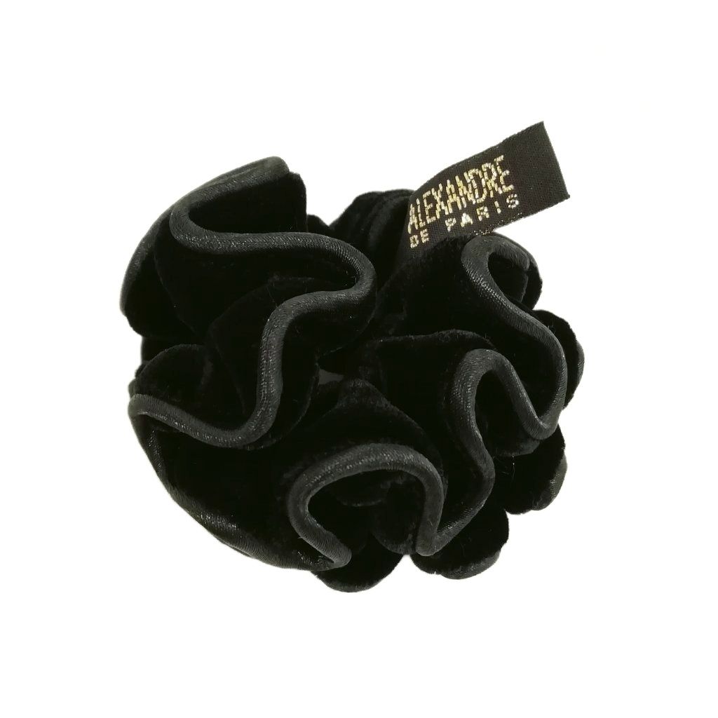 アレクサンドルドゥパリ Alexandre De Paris ベルベット シュシュ ヘアゴム ヘア ブラック