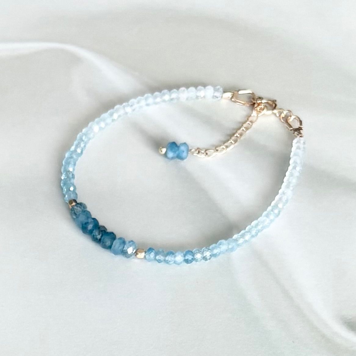 Kaya◆春色✧大粒アクアマリンブレスレット✧14kgf Kaya様専用◇春色✧大粒アクアマリンブレスレット✧14kgf