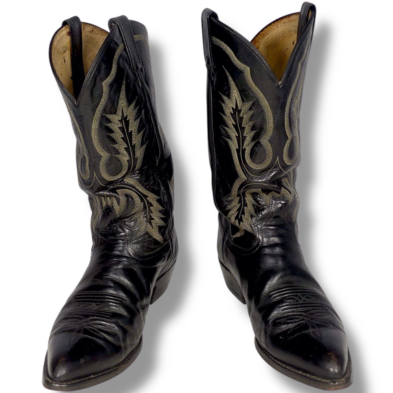 USA製 Tony Lama トニーラマ ウエスタンブーツ 黒 8EE 幅広26cm