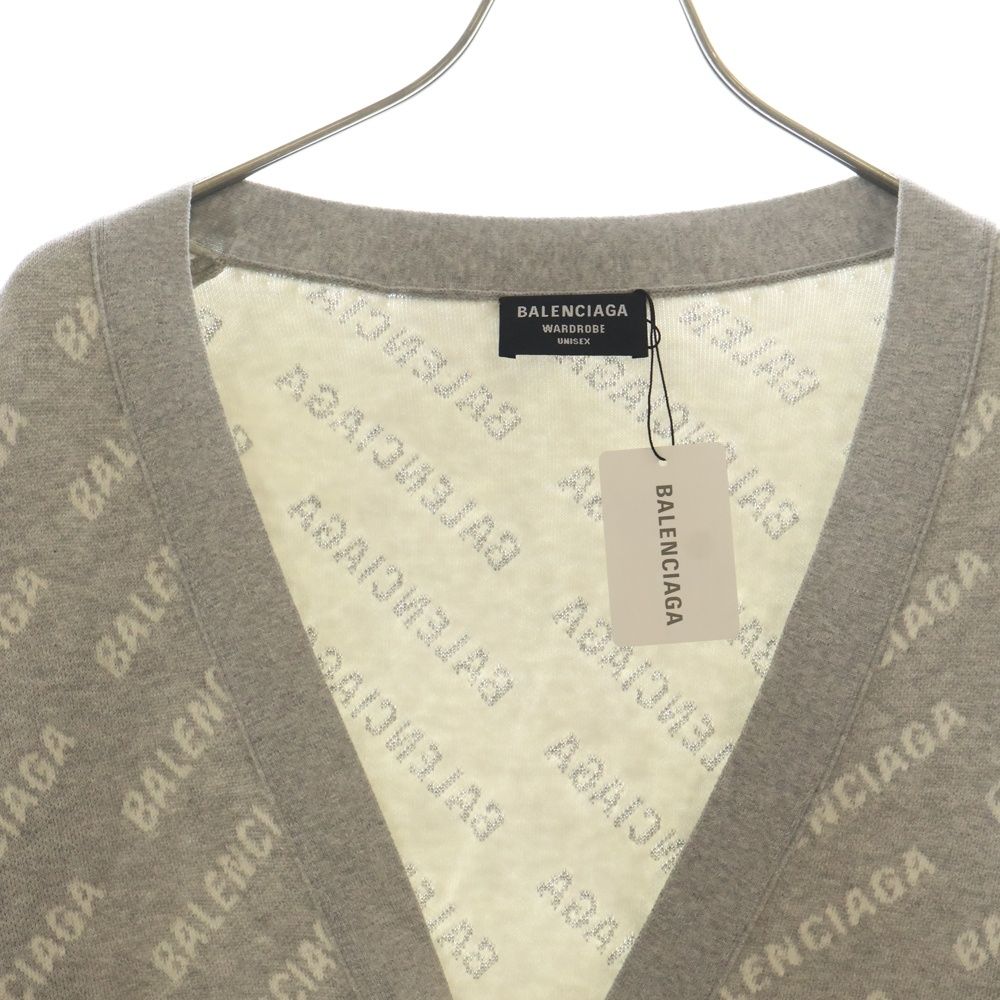 BALENCIAGA (バレンシアガ) ロゴ総柄 Vネックカーディガン