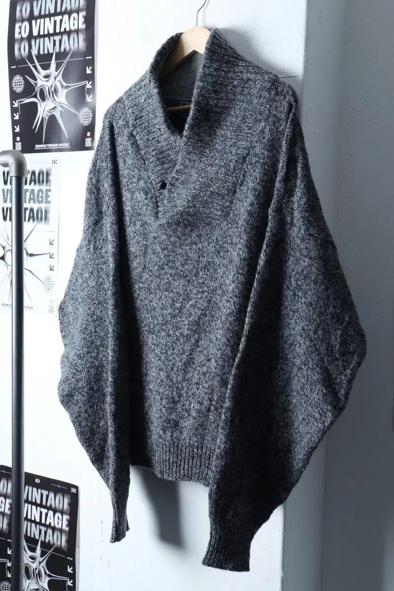 （ XL ） ブランドヴィンテージ ニット セーター グレー ウール- 114F7