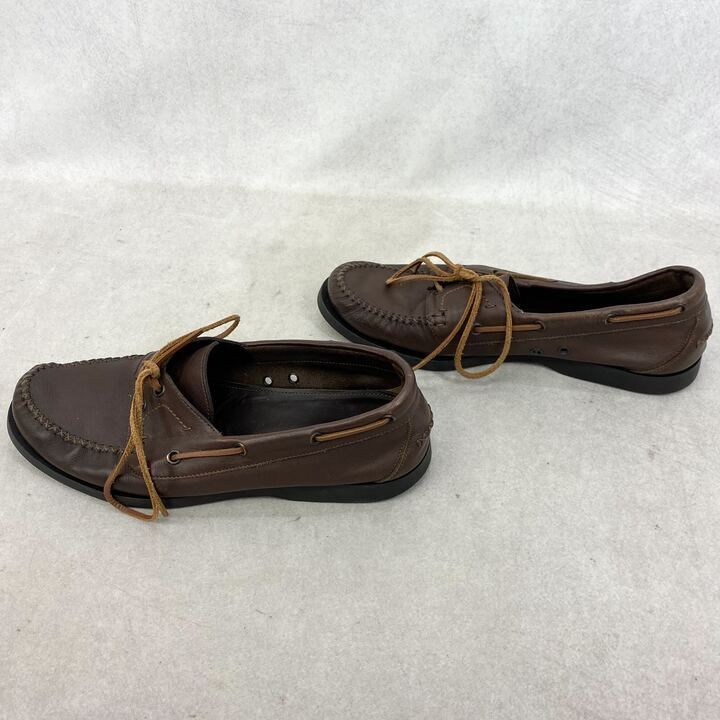 Bottega Veneta ボッテガベネタ レザー デッキシューズ 革靴 42 ブラウン 27 cm メンズ 靴