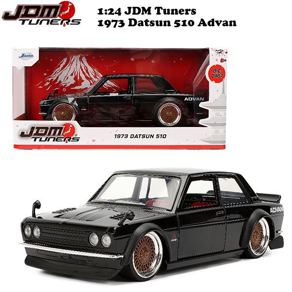 JADATOYS 1 24 JDM TUNER 1973 Datsun 510 Advan ミニカー