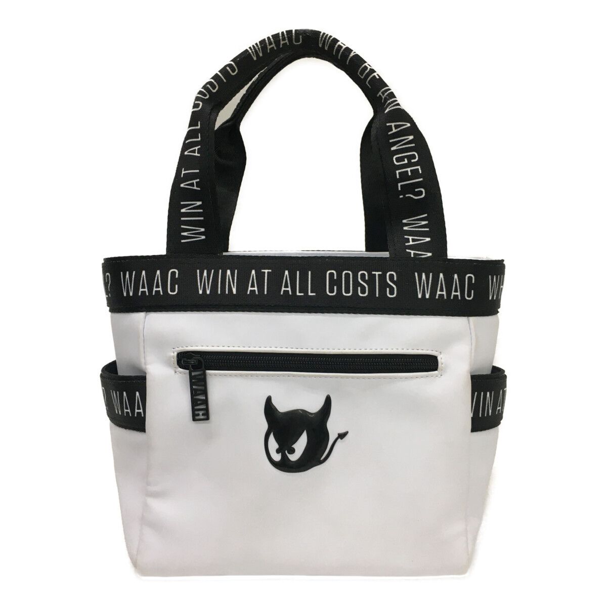 中古 ワック WAAC カートバッグ 白 ホワイト ラウンドバッグ 持ち手