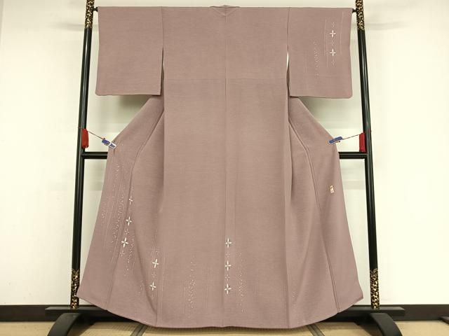 平和屋着物▽染色家 岩浅公展　訪問着　単衣　霞風景文　正絹　逸品　DAAS0162az 平和屋着物▽染色家 岩浅公展 訪問着 単衣 霞風景文