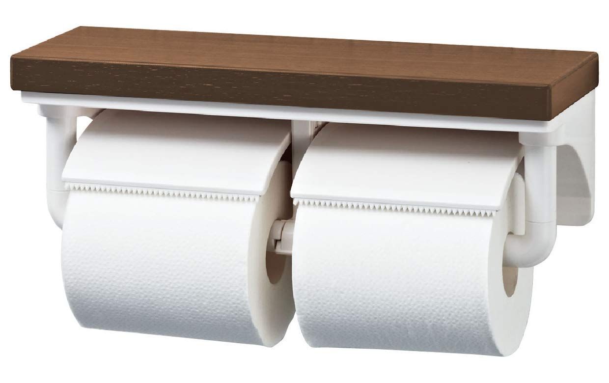 LIXIL リクシル INAX 棚付2連紙巻器 クリエモカ CF-AA64KU LM