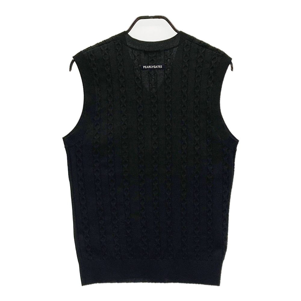 超美品 パーリーゲイツ ベスト ナイロン 毛 リバーシブル ネイビー