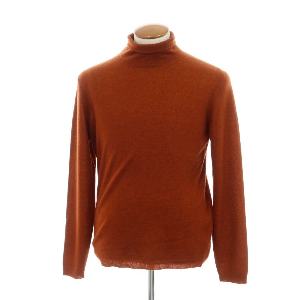 【新品アウトレット】スティレ ラティーノ STILE LATINO カシミヤシルク タートルネック プルオーバーニット ダークオレンジ【サイズ48】【メンズ】