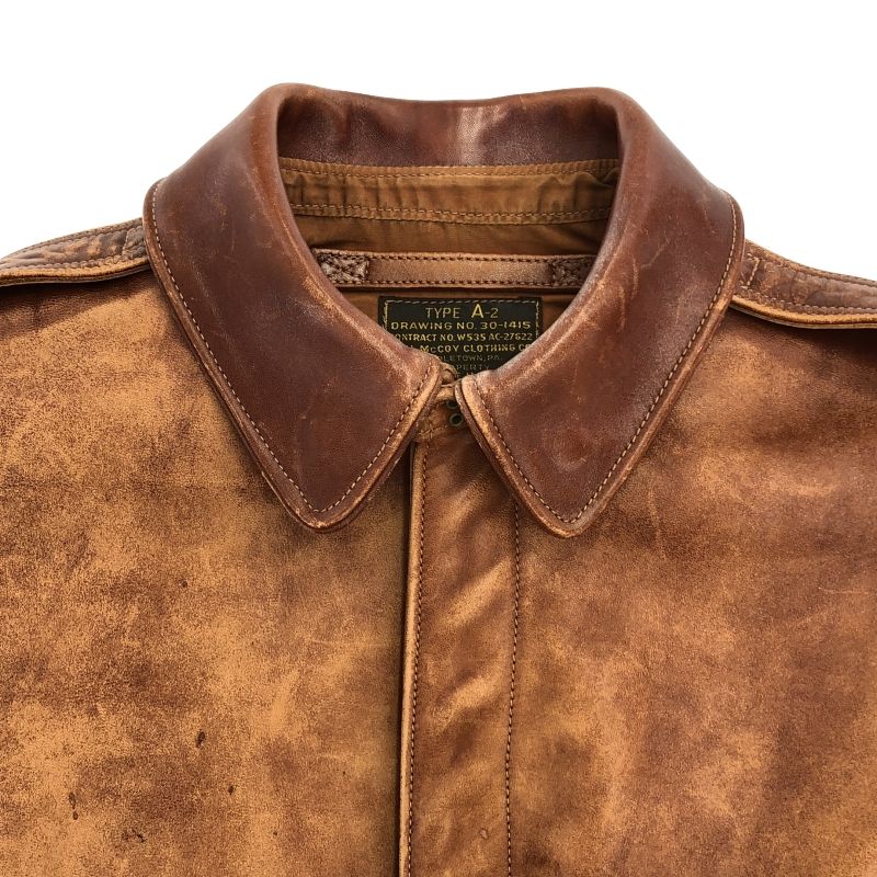 中古】破有)REAL McCOYS A-2 レザーフライトジャケット サイズ34