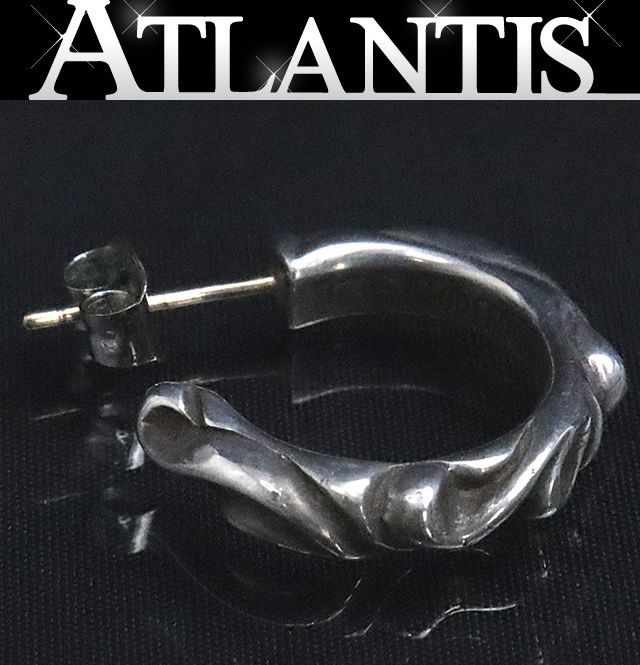 CHROME HEARTS 銀座店 クロムハーツ スクロール フープ ピアス メンズ シルバー SV925 100473