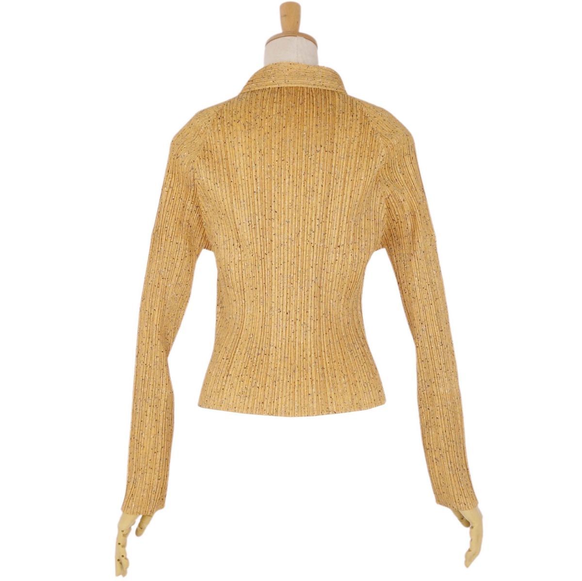 美品】プリーツプリーズ長袖シャツブラウス総柄【3】