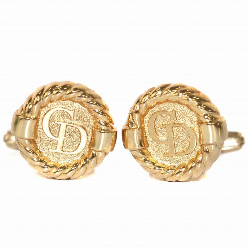 クリスチャンディオール Christian Dior Monsieur カフス ロゴ ゴールド色 /YI12 ■OH ■GY12
