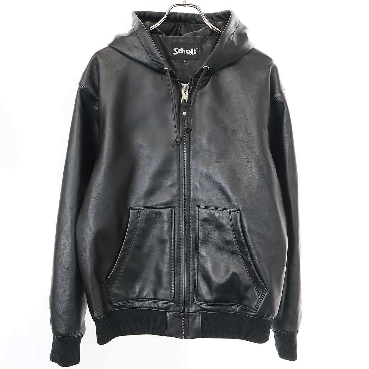 Schott ショット LEATHER FULLZIP PARKA フルジップレザーパーカー
