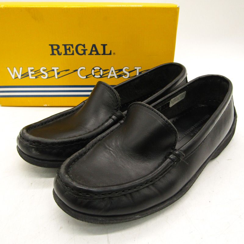 リーガル ローファー スリッポン 本革 レザー ブランド シューズ 靴 黒 レディース 24サイズ ブラック REGAL 【中古】