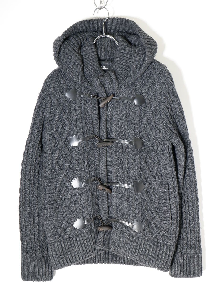 5351プールオム5351POUR LES HOMMES ラムウールニットダッフルコート ジャケット【1】【MJKA67100】