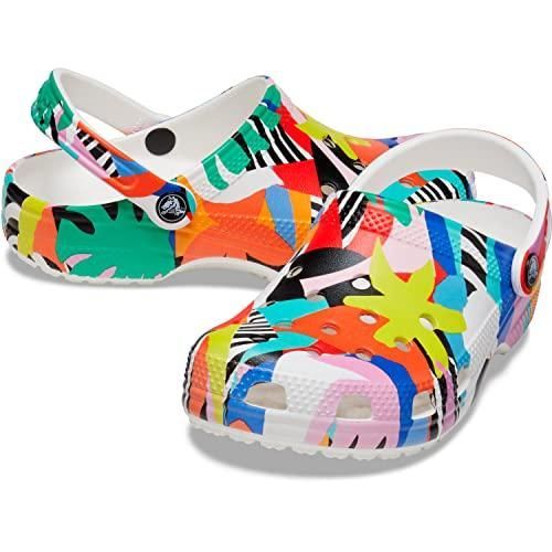 人気，本物保証 クロックス(crocs) クラシック レトロリゾート シーズナル グラフィック プリント クロッグ 207849-94S ホワイト/マルチ 22cm その他