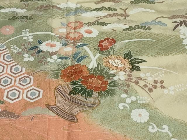 平和屋着物○訪問着 飾花文 暈し染め 金彩 正絹 逸品 DAAY5148ud