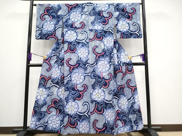 平和屋着物 上 夏物 浴衣 有松鳴海絞り 花唐草文 綿 CYAA3258s5