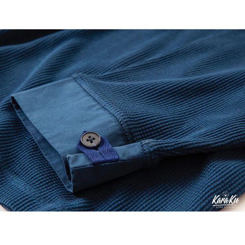 藍染ワッフルドロップショルダーフーディー KRK-GLWY8021800-karaku  