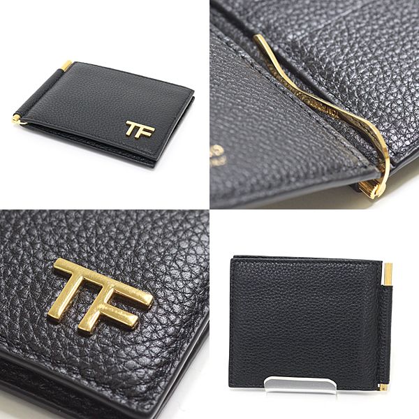 トムフォード T LINE マネークリップ 二つ折り 財布 レザー ウォレット