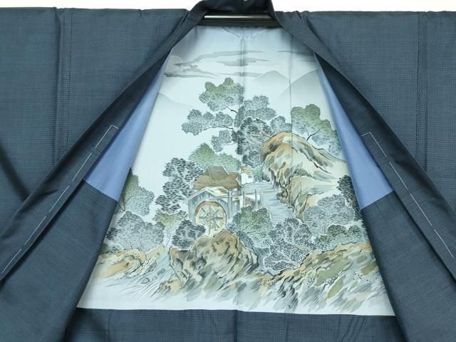 平和屋着物□極上 男性 本場大島紬 アンサンブル 長羽織 100亀甲 総  