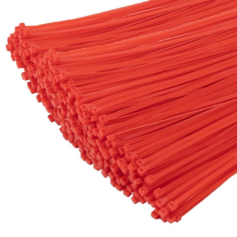XINGO レッドジップタイ 1000本 12インチ 引張強度 60ポンド セルフロックナイロンプラスチックナイロン PA66ワイヤータイ 屋内外用