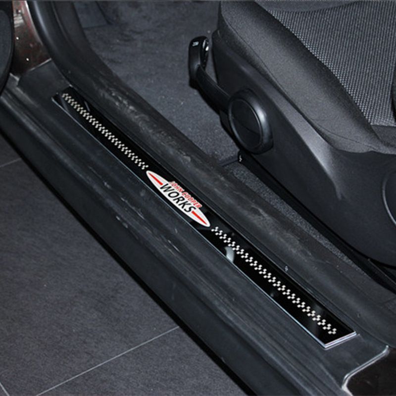 MINI COOPER R55 R56対応 ドアステップスカッフプレート PVC素材 おしゃれ保護＆装飾パーツ