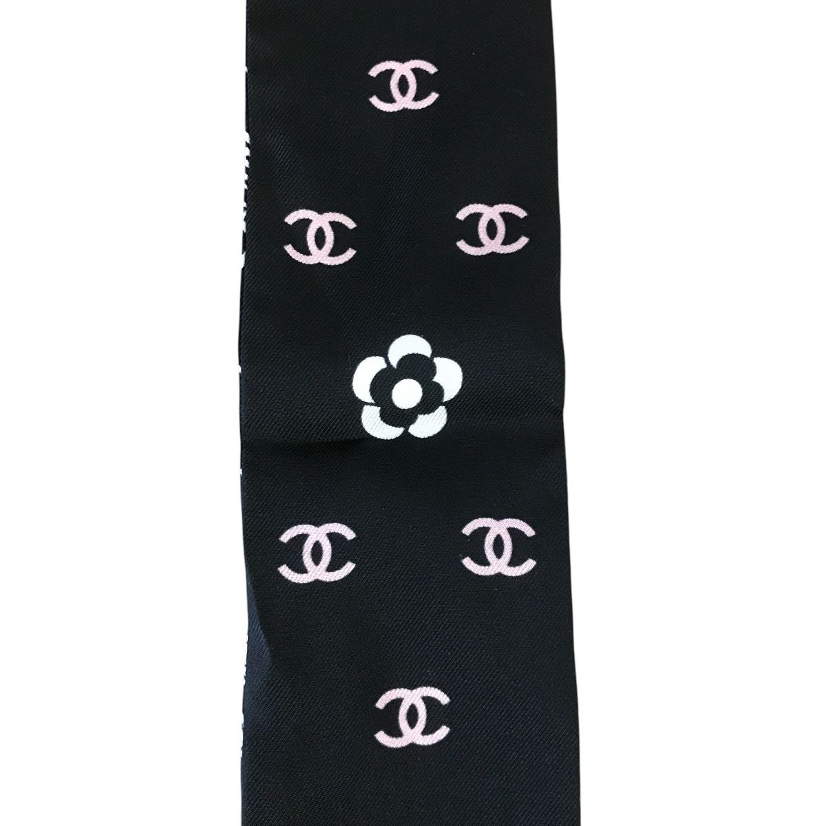 新品　未使用　レア品　シャネル　ツイリー　黒　ブラック CHANEL シルク スカーフ ツイリー 箱付き シャネル 黒 ブラック