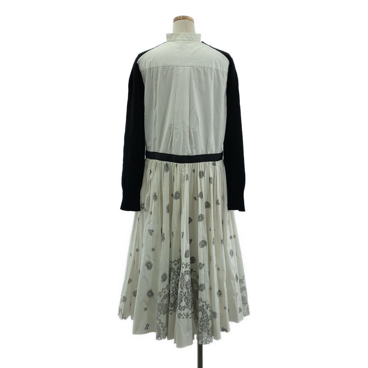関送込【sacai】ニットシャツワンピース 残り僅か!!【sacai】コットンニット×シャツ ドレス ワンピース