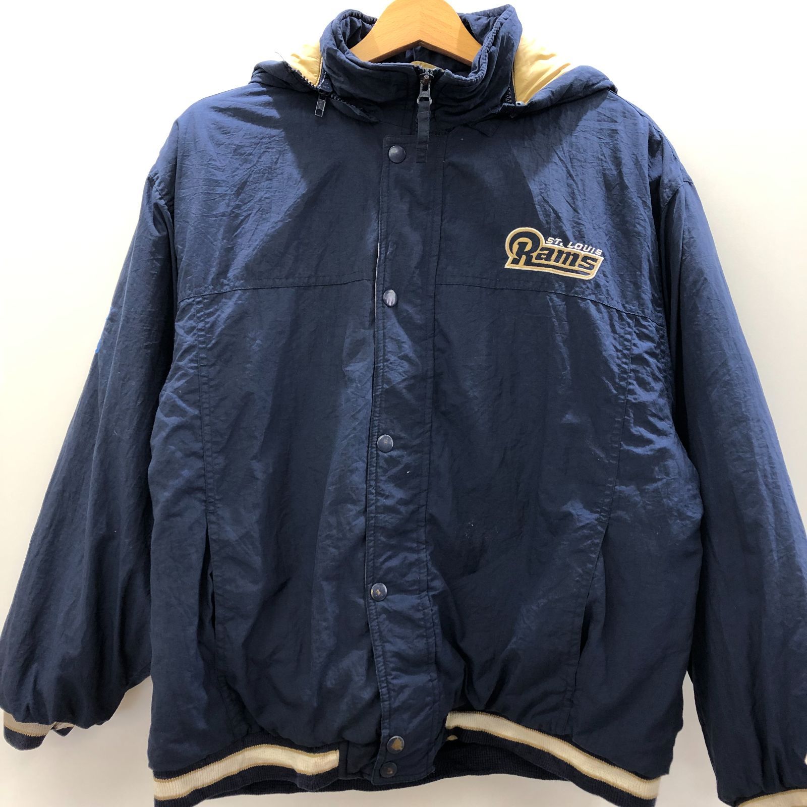 90年代 Reebok NFL ST. LOUIS RAMS ナイロンジャケット reebok リーボック NFL ST.LOUIS Rams ナイロン中綿ジャケット