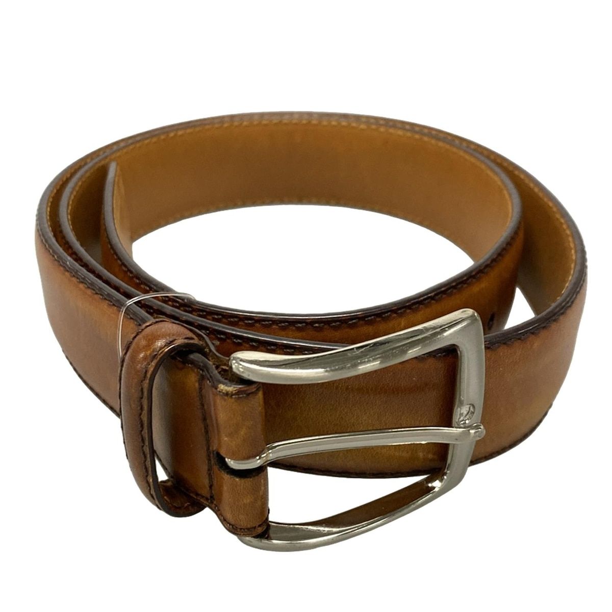 E06724 新品 MAGNANNI レザーベルト：FREE ブラウン MAGNANNI 30mm ハンドペイントレザーベルト 商品｜THE BAGMANIA