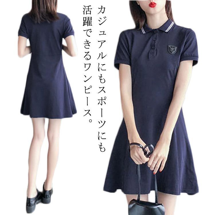 新品　MACKY 半袖ミニワンピース　ネイビー　スリムフィット　ゴルフウェア 楽天市場】送料無料 ゴルフワンピース ゴルフウェア Aライン