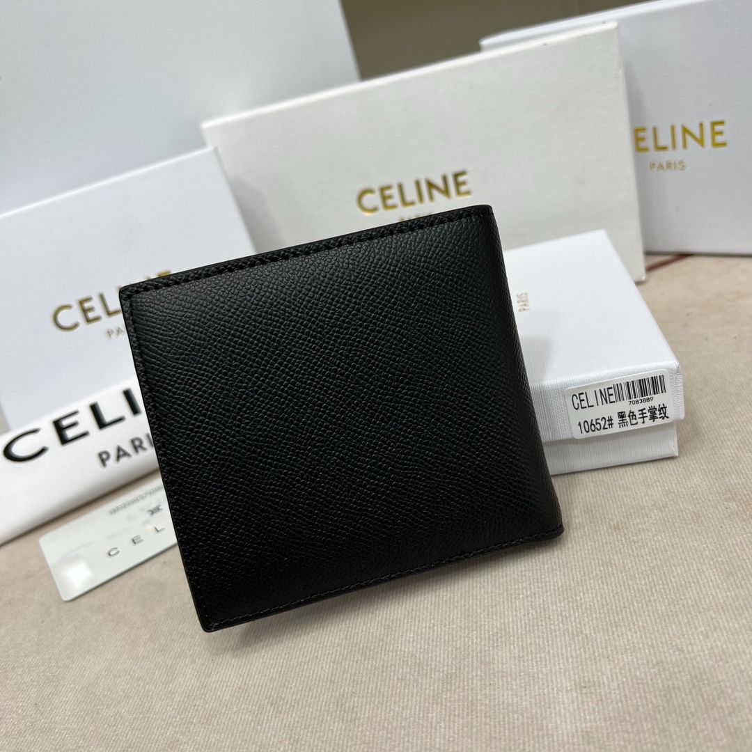 現行\u0026美品✨CELINE バイフォールドウォレット 折り財布 牛革 黒\n