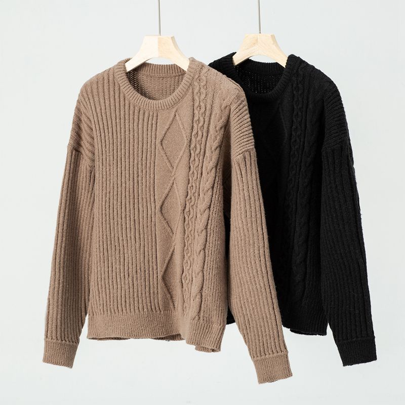  ニットセーター 厚手 防寒 レディース ケーブル編み 長袖 冬 秋 プルオーバーニット ストレッチ 暖かい 柔らかい オフィス ビジネス 通勤 シンプル おしゃれ カジュアル mmyu 04 長袖 ニット セーター