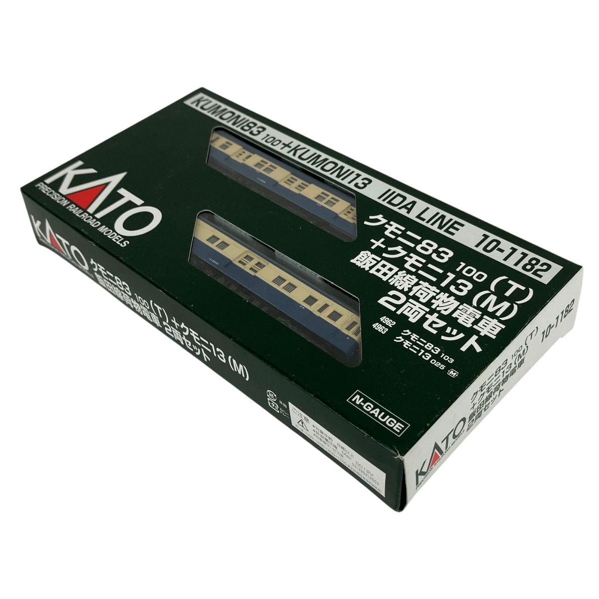 新品未使用KATO 10-1182 クモニ83-100＋クモニ13飯田線荷物電車 KATO 10-1182 クモニ83 100(T) + クモニ13(M) 飯田線荷物電車2両